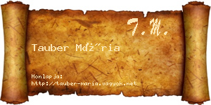 Tauber Mária névjegykártya